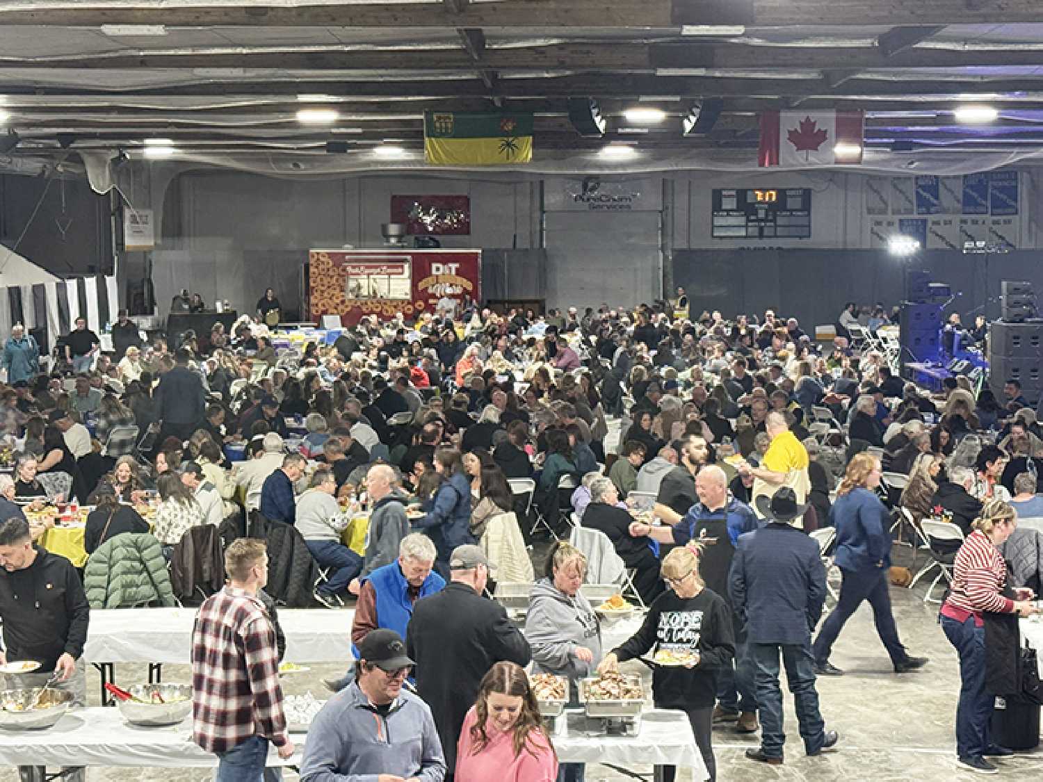 From wall-to-wall, tables were set up to accommodate the large crowd that attended the Carlyle District Lions Supper and Auction. 